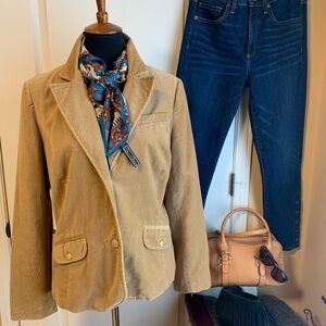 Old Navy vintage velvet camel Blazer lapel